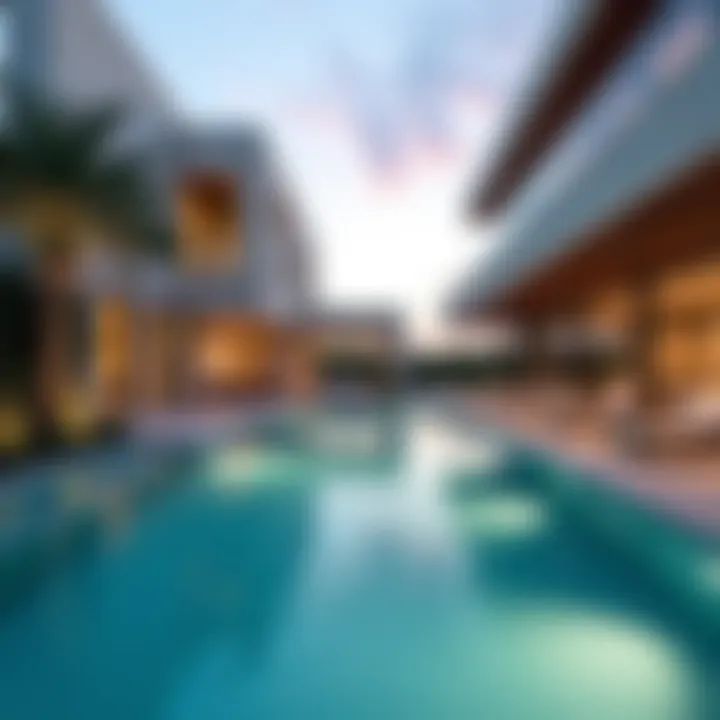 Luxurious pool area of a Dubai villa