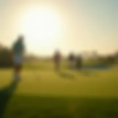 Golfers enjoying a sunny day on the Arabian Ranches course