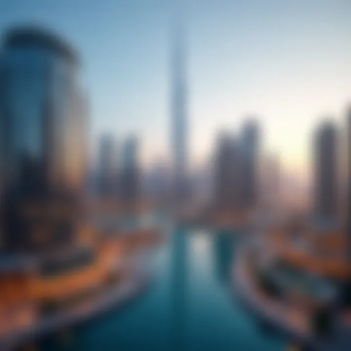 Luxe skyline view showcasing iconic Dubai architecture