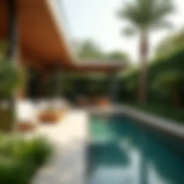 Inviting Outdoor Living Space Vibrant outdoor living space with lush landscaping