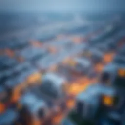 Aerial view of an emerging neighborhood in Dubai showcasing modern architecture
