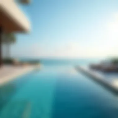 Infinity pool overlooking the sea in a Palm Jumeirah residence