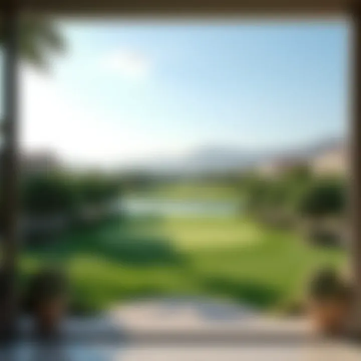 Scenic golf course view from a villa