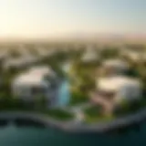 Aerial view of Yas Acres Villas showcasing the luxurious community layout