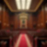 A detailed view of the upper house chamber during a legislative session