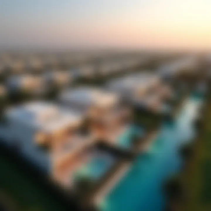 Aerial view of a luxury villa community in Dubai